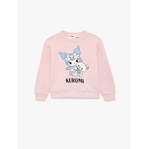 Koton Kuromi Baskılı Uzun Kollu Bisiklet Yaka Şardonlu Lisanslı Sweatshirt Lila 7wkg10529ak