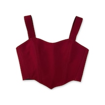 L'aura Corset Bordo Renk Kalp Yaka Bayan Korse Büstiyer