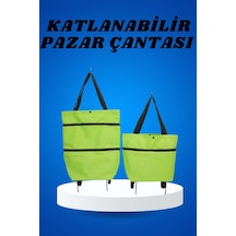 Pazar Arabası Ve Alışveriş Çantası Çift Yönlü Kolay Tekerlekli Taşınabili - Tttttt9067-9