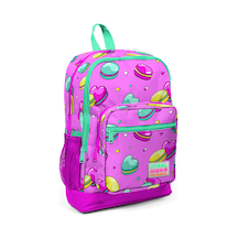 Coral High Kids Açık Pembe Su Yeşili Makaron Desenli Dört Bölmeli Okul Sırt Çantası 23462