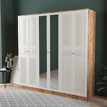 Nil 6 Kapaklı Eko Bazalı Gardırop - Mdf Kapak Aytaşı