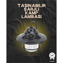 Kamp Ve Bahçe İçin Retro Led Fener Sıcak Işık, Uzun Ömürlü Batarya Krom