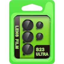 Mey İthalat Samsung Uyumlu Galaxy S23 Ultra Raze Metal Kamera Lens - Siyah