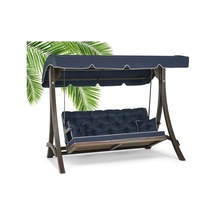 Comforte Ladin Ahşap Salıncak Dış Mekan Bahçe, Teras Salıncağı -lacivert Lacivert