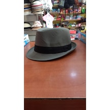 Çocuk Gri Renk Fötr Şapka Unisex Model 54 Cm Gri