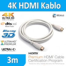 4K Hdmi Kablo 3M Metre Ultra Hd 4K 60Hz 2160P Altın Uç