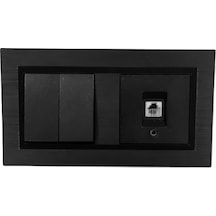 Quantum Siyah Komütatör İkili Anahtar +nümeris Telefon Prizi 2'li Set Ovivo