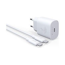 Pd25t Q3.0 Pd 25w Type-c To Type-c Hızlı Şarj Aleti Set Beyaz