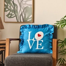 Soft Solari Kırlent Kılıfı - Mavi - 45x45 Cm Çok Renkli