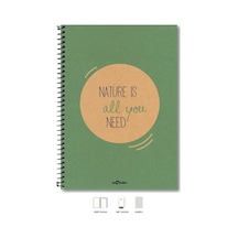 Eco Kraft Defter Düz 200 Syf Yeşil 17x24 Cm