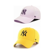 Gyes Spor Ny Şapka Unisex 2'li Takım Arkası Cırtlı Ayarlanabilir Toz Pembe Sari Çok Renkli