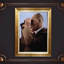 Altın Varaklı Çerçeveli Paspartulu Atatürk Tablo Hk1991