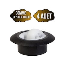 Gömme Gezegen Sehpa Tekeri Gizli Yuvarlak Masa Tekeri Siyah 4 Adet İç Çapı:35mm Dış Çapı:53mm Siyah