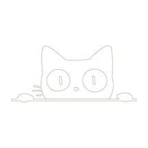 Bagajdan Bakan Kedi Sticker Etiket Beyaz