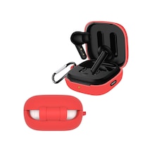 Kırmızı Silikon Koruyucu Kapak Qcy T13 Anc Airdots Tws Bluetooth Kulaklık Kutusu Toz Geçirmez Koruyucu Kılıf