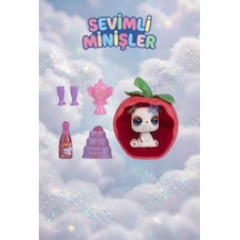 Sevimli Minişler Işıklı Elma Yuvalı Pet Shop Oyun Seti Kaleme Takılabilir Beyaz Köpek Figürlü Ve Aksesuarlı Çocuk Oyuncağı