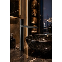 Fontana Fk-9125 Mat Siyah Yüksek Lavabo Bataryası Şık Tasarımlı Siyah Lavabo Bataryası
