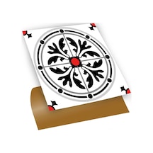 Tink Zemin Duvar Sticker Kırmızılı Yuvarlak Solo Desenli 30x30 Cm 4 Adet 0,36 M²