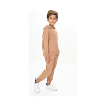 Toontoy Kids Toontoy Erkek Çocuk Arma Detaylı Eşofman Takımı Kahverengi