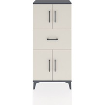 Hyperion Dolap Tek Raflı Tek Çekmeceli 4 Kapaklı 60x44x134 An... Antrasit