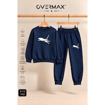 Overmax Çita Baskılı Çocuk Bisiklet Yaka Sweatshirt Eşofman Takımı- 3-12 Yaş Lacivert - Lacivert - 934285155 Lacivert - Lacivert