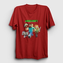 Presmono Unisex Miners Minecraft T-shirt Kırmızı