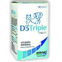 Animari D3 Triple 50 Tablet Kedi Köpek Kalsiyum Hapı Raşitizm Ve Kırık Tedavisi Desteği Animari D3 Triple 50 Tablet Kedi Köpek Kalsiyum Hapı Raşitizm Ve Kırık Tedavisi Desteği