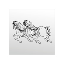 Folyo Sticker Atlar 130cm Uzunluk Siyah