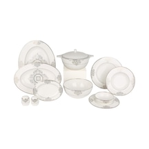 Lucky Art Royal Canterbury Lawrance Metallic 72 Parça Yemek Takımı Beyaz