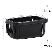 7 Litre Plastik Kozmetik Alışveriş El Sepeti Siyah 1 Adet / En:20 Boy:30 Yükseklik:13,5 Cm Siyah