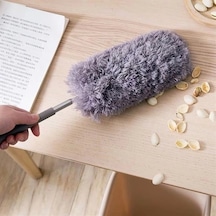 140 Cm Teleskopik Uzatılabilir Mikrofiber Yumuşak Başlıklı Gri Toz Alma Fırçası Toz Püskülü Lisinya