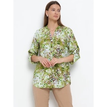 Adele Kadın Oversize Pamuklu Gömlek 441523947 Yeşil