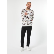 Colin's Regular Fit Baskılı Beyaz Erkek Sweatshirt CL1061632_Q1.V1_SNM
