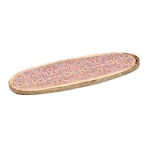 Vitale AK.Fq0010 Şiva Çiçek Desenli Oval Tabak Pembe