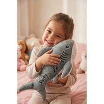 Müzikli Baby Shark Peluş Oyuncak 20 Cm - Şarkı Söyleyen Yumuşak Uyku Arkadaşı Gri