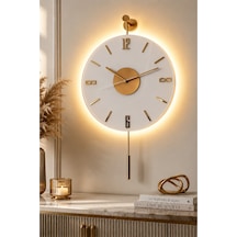 MetaQuartz Aksesuar Kardelen Gold Kristal Seri 30x55cm ,pilli Led ,modern Dekoratif Metal Duvar Saati