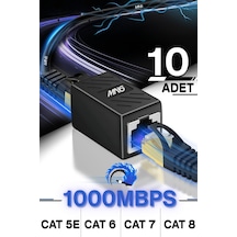 Mn6 M13x Kablo Birleştirici/10adet-cat5-cat6-cat7-cat8-uyumlu/lan Kablosu Birleştirici Ara Aparatı