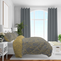 Düz Pamuk Saten Nevresim Setleri, Sarı, Queen Size 0