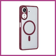 Gees Global Redmi 13c Loji Magsafe Kapak - Bordo Gbzs