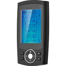 Tenfowee Siyah Usb Şarjlı Tens Masaj Cihazı, 2 Kanal, 24 Mod, 20 Güç Seviyesi, 8 Elektrot Yama, Lcd Ekranlı Ağrı Alatı Siyah