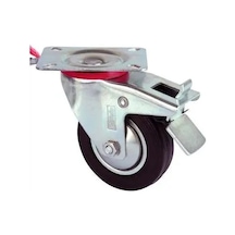 Jenerik Servis Tekeri - Tablalı Frenli Siyah Döner - Çap 125 Mm