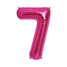 100 CM Pembe 7 Rakam Folyo Balonu. Sayı Büyük Boy Helyumla Uçan