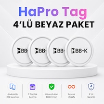 Hapro Tag Apple Uyumlu iOS & Android Airtag Akıllı Gps Siyah 4'lü Paket