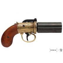 Denix 6 Barrel 1840 England Pistol 22cm Koleksiyon Obje