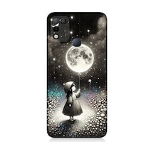 İnfinix Hot 11 Play Uyumlu Kız Çocuğu Ve Ay Balonu Desenli Silikon Kılıf Çok Renkli