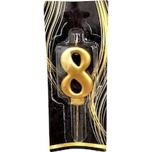 8 Yaş Gold Rakam Mum