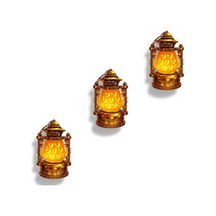 12 Cm X 8 Cm Pille Çalışan Hilal Ay Ve Yıldız Desenli Altın Renkli Lamba Led Sarı Işık,ramazan Ve Akşam Dekor İçin Mükemmel Seçim Ck-2 3 Adet - Sarı