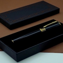 Hubrendy Emin Gold İşlemeli Siyah Metal Roller Kalem