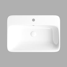 Lucco Mita 65 CM Tezgah Üstü Dikdörtgen Lavabo Beyaz