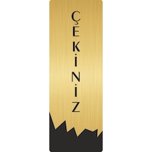 Metal Departman Kapı İsimliği, Yönlendirme Levhası Çekiniz Dikey 7x20 Cm Altın Renk